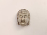 20x24x10mm Matte Gray High Fire Ceramic Buddha Head, 1 Count (Closeout)