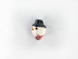 13x10mm Small Snowman Head Ceramic Bead, 1 Count