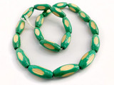 15x7mm Green Japanese Bamboo Table Cut Barrel Beads, 20 Count (Closeout)