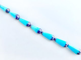 20x9mm Aqua Bronze Czech Glass Fire Polished Drop Beads, 5.5" Strand (Closeout)