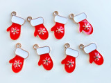 19x10mm Sweet and Petite Mitten Holiday Charms for DIY Christmas Decorations and Jewelry, 8 Count