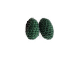 21x31mm Vintage Green Crocheted Sweater Beads, 2 Count