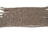 4mm Gray Czech Glass Fire Polish Faceted Rounds, 50 Count
