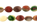 Varied Size Multicolor Imperial Jasper Polished Ovals, 12 Count