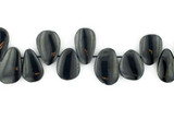 40 Count Smooth Flat Side Drilled Madagascar Jet Tear Drops