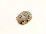 20x24x10mm Matte Gray High Fire Ceramic Buddha Head, 1 Count (Closeout)