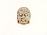 20x24x10mm Matte Gray High Fire Ceramic Buddha Head, 1 Count (Closeout)