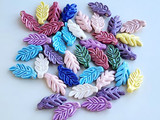 1x.5mm Assorted Colors Ceramic Leaves, 1 Count