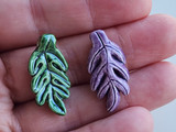 1x.5mm Assorted Colors Ceramic Leaves, 1 Count