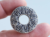 26mm Matte Gray Brown Textured Ceramic Donut, 1 Count (Closeout)