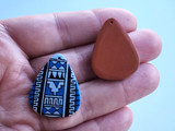 23x30mm Red, Pink, and Black Ceramic Pendant or Earring Drops, 1 Pair (Closeout)