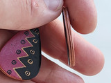 23x30mm Red, Pink, and Black Ceramic Pendant or Earring Drops, 1 Pair (Closeout)