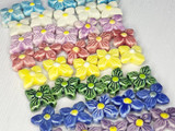 15x16mm Assorted Colors Ceramic Hydrangea Flower Beads, 5 Count