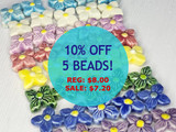 15x16mm Assorted Colors Ceramic Hydrangea Flower Beads, 5 Count