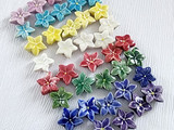 13x14mm Assorted Colors Ceramic Iris Flower Beads, 5 Count