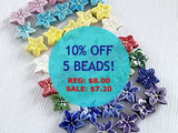 13x14mm Assorted Colors Ceramic Iris Flower Beads, 5 Count