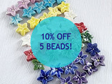 13x14mm Assorted Colors Ceramic Iris Flower Beads, 5 Count