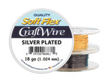 Soft Flex Craft Wire Silver Plated - 18ga/1.024mm - 20 ft/6.7 yd/6 m