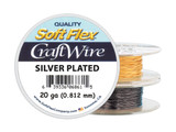 Soft Flex Craft Wire Silver Plated - 20ga/.812mm -  25 ft/8.3 yd/7.6 m
