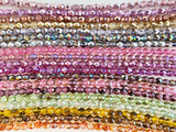 Approx. 7mm Assorted Color Czech Glass Fire Polish Faceted Rounds, 8" Strand