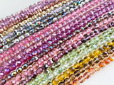 Approx. 7mm Assorted Color Czech Glass Fire Polish Faceted Rounds, 8" Strand