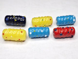 6 Count 8.5mm X 17mm Opaque Colors Coiled Barrel Lampwork Bead (Closeout)