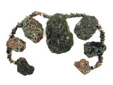 Varied Size Green African Jasper Polished Slabs and Chips, 60 Count (Closeout)