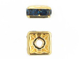 8mm Gold Plated Finish Montana Austrian Crystal Squaredelles - Pkg Of 12 (Closeout)