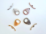24x22mm Assorted Metals Hammertone Ellipse Clasp Set, 1 Count