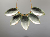 Assorted Size Green Amethyst Faceted Marquise, 5 Count