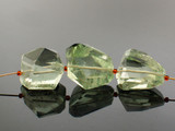 Assorted Size Green Amethyst Simple Cut Nuggets, 3 Count