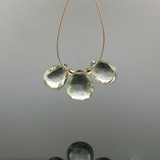 Assorted Size Green Amethyst Faceted Pears, 3 Count