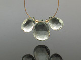 Assorted Size Green Amethyst Faceted Pears, 3 Count