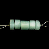Varied Size Blue Aquamarine Faceted Triangular Cylinders, 5 Count