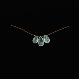 Varied Sizes Blue Aquamarine Faceted Pears (1 of a Kind), 3 Count