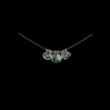 Varied Sizes Blue Aquamarine Faceted Fancy Cut Pendant (1 of a Kind), 3 Count