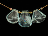Varied Sizes Blue Aquamarine Faceted Fancy Cut Pendant (1 of a Kind), 3 Count