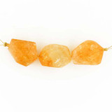 20x18mm Citrine Simple Cut Nuggets, 3 Count