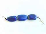 Assorted Sizes Blue Lapis Lazuli Polished Long Nuggets, 3 Count
