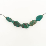 Varied Size Blue and Green Chrysocolla Faceted Nuggets, 5 Count