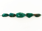 Varied Size Blue and Green Chrysocolla Faceted Nuggets, 5 Count
