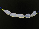 Assorted Size Blue Chalcedony Faceted Nuggets, 5 Count