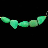 Assorted Size Green Chrysoprase Faceted Nuggets, 5 Count