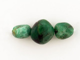 Varied Size Green Emerald Polished Nuggets, 3 Count (Closeout)