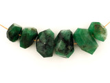 Varied Size Green Emerald Side Drill Simple Cut Nuggets, 6 Count (Closeout)