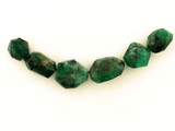Varied Size Green Emerald  Simple Cut Nuggets, 6 Count (Closeout)