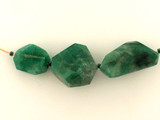 Varied Size Green Emerald  Simple Cut Nuggets, 3 Count (Closeout)
