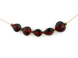 Graduated Red Garnet Faceted Pear, 5 Count