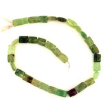 32 Count Varied Size Green Garnet Faceted Rectangles
