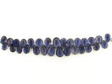 Graduated Violet Blue Iolite Long Faceted Pears, 28 Count